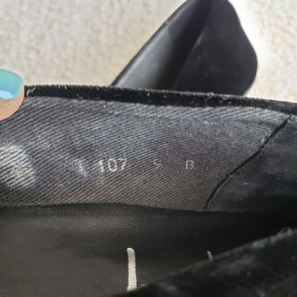 French Sole FS/NY Black Velvet Cap Toe Ballet Flats sz 9 - Picture 3 of 6